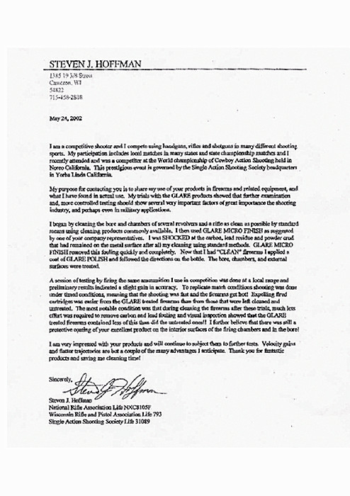 美国长枪协会终生会员史蒂文.霍夫曼先生来信